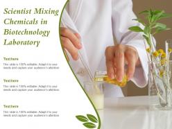 Scientist mixing chemicals in biotechnology laboratory