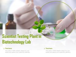 Scientist testing plant in biotechnology lab