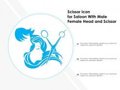 Scissor icon for saloon with male female head and scissor
