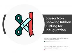 Scissor icon showing ribbon cutting for inauguration