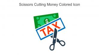 Scissors Cutting Money Colored Icon In Powerpoint Pptx Png And Editable Eps Format