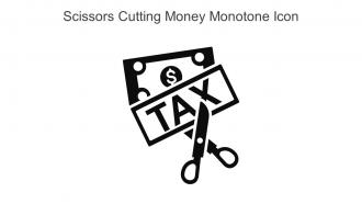 Scissors Cutting Money Monotone Icon In Powerpoint Pptx Png And Editable Eps Format