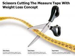 Scissors cutting the measure tape with weight loss concept