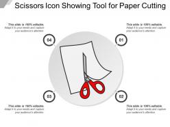 Scissors icon showing tool for paper cutting