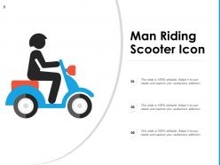 Scooter Circular Delivery Timing Man Riding Standing Small