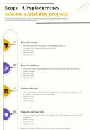 Scope Cryptocurrency Solution Scalability Proposal One Pager Sample Example Document