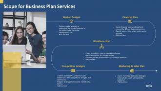 Scope for business plan services ppt slides brochure
