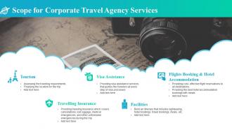 Scope for corporate travel agency services ppt slides themes