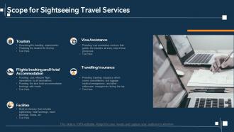 Scope for sightseeing travel services ppt slides outline