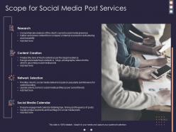 Scope for social media post services ppt powerpoint presentation designs download