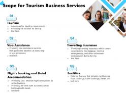 Scope for tourism business services travelling insurance ppt powerpoint presentation design templates
