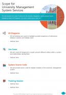 Scope For University Management System Services One Pager Sample Example Document