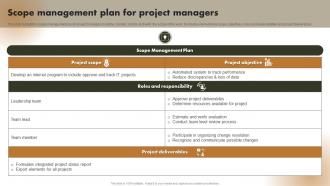 Scope Management Plan For Project Managers