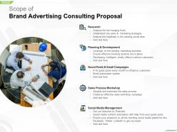 Scope of brand advertising consulting proposal ppt powerpoint presentation file
