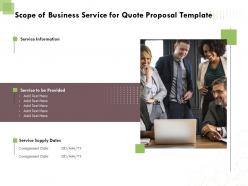Scope of business service for quote proposal template ppt powerpoint infographics