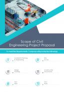 Scope Of Civil Engineering Project Proposal One Pager Sample Example Document