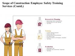 Scope of construction employee safety training services research ppt ideas