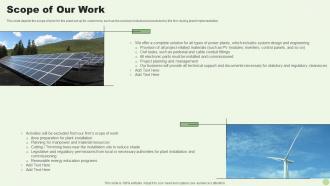Scope Of Our Work Green Energy Resources Ppt Styles Background Image