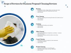 Scope of services for business proposal cleaning services ppt templates