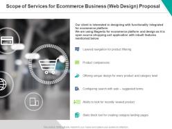 Scope of services for ecommerce business web design proposal ppt powerpoint presentation inspiration portfolio