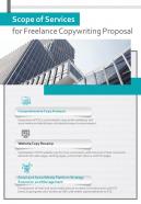 Scope Of Services For Freelance Copywriting Proposal One Pager Sample Example Document