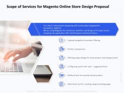 Scope of services for magento online store design proposal ppt templates