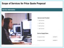 Scope of services for price quote proposal ppt templates