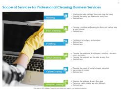 Scope of services for professional cleaning business services ppt example file