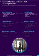 Scope Of Services For Residential Cleaning Services One Pager Sample Example Document