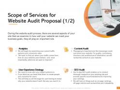 Scope of services for website audit proposal ppt powerpoint presentation professional