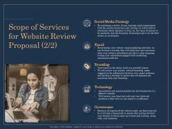 Scope of services for website review proposal strategy ppt gallery
