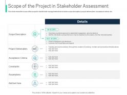 Scope Of The Project In Stakeholder Assessment Process Identifying Stakeholder Engagement