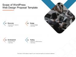 Scope of wordpress web design proposal template ppt powerpoint style grid
