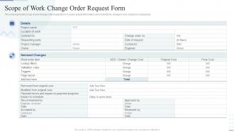 Scope Of Work Change Order Request Form