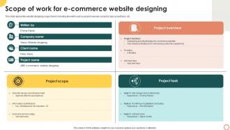 Scope Of Work For E Commerce Website Designing
