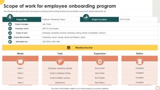 Scope Of Work For Employee Onboarding Program