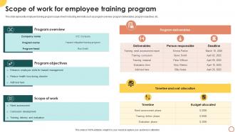 Scope Of Work For Employee Training Program