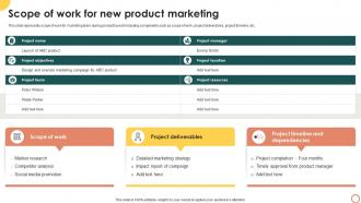 Scope Of Work For New Product Marketing