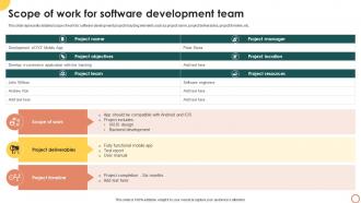Scope Of Work For Software Development Team