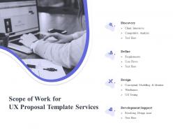 Scope of work for ux proposal template services ppt powerpoint file