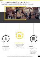 Scope Of Work For Video Production One Pager Sample Example Document