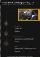 Scope Of Work For Videography Proposal One Pager Sample Example Document