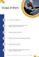 Scope Of Work Solar Panel Installation Proposal One Pager Sample Example Document