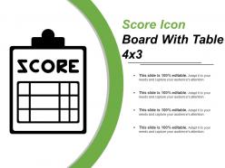 Score icon board with table 4x3