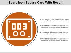Score icon square card with result