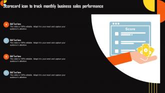 Scorecard Icon To Track Monthly Business Sales Performance