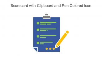 Scorecard With Clipboard And Pen Colored Icon Powerpoint Pptx Png And Editable Eps Format