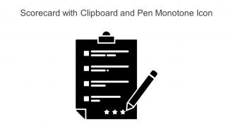 Scorecard With Clipboard And Pen Monotone Icon Powerpoint Pptx Png And Editable Eps Format