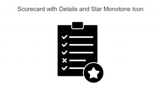 Scorecard With Details And Star Monotone Icon Powerpoint Pptx Png And Editable Eps Format