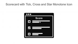 Scorecard With Tick Cross And Star Monotone Icon Powerpoint Pptx Png And Editable Eps Format